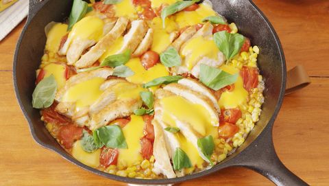 preview for Cheesy Chicken & Corn Skillet Is A Party In A Pan