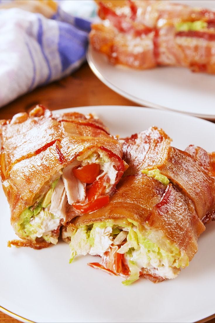 bacon weave chicken burrito