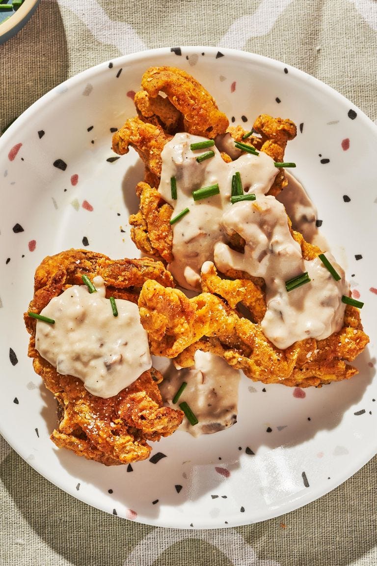 chicken fried mushrooms  gravy