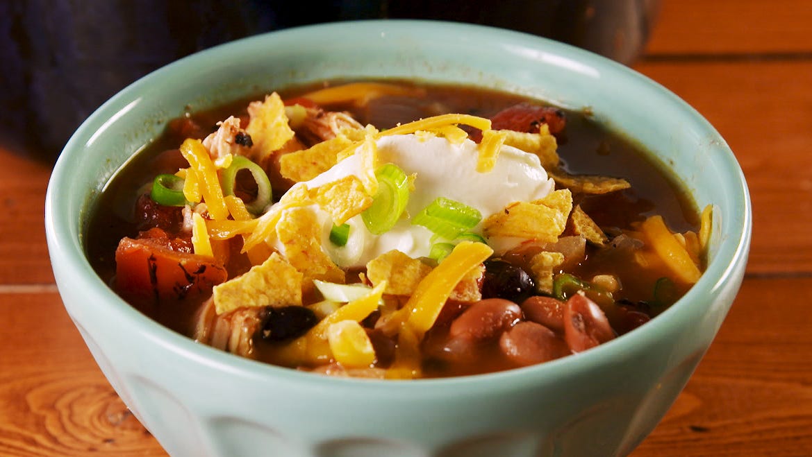 Video player poster image preview for This Chicken Taco Soup Is The Coziest Dinner Ever