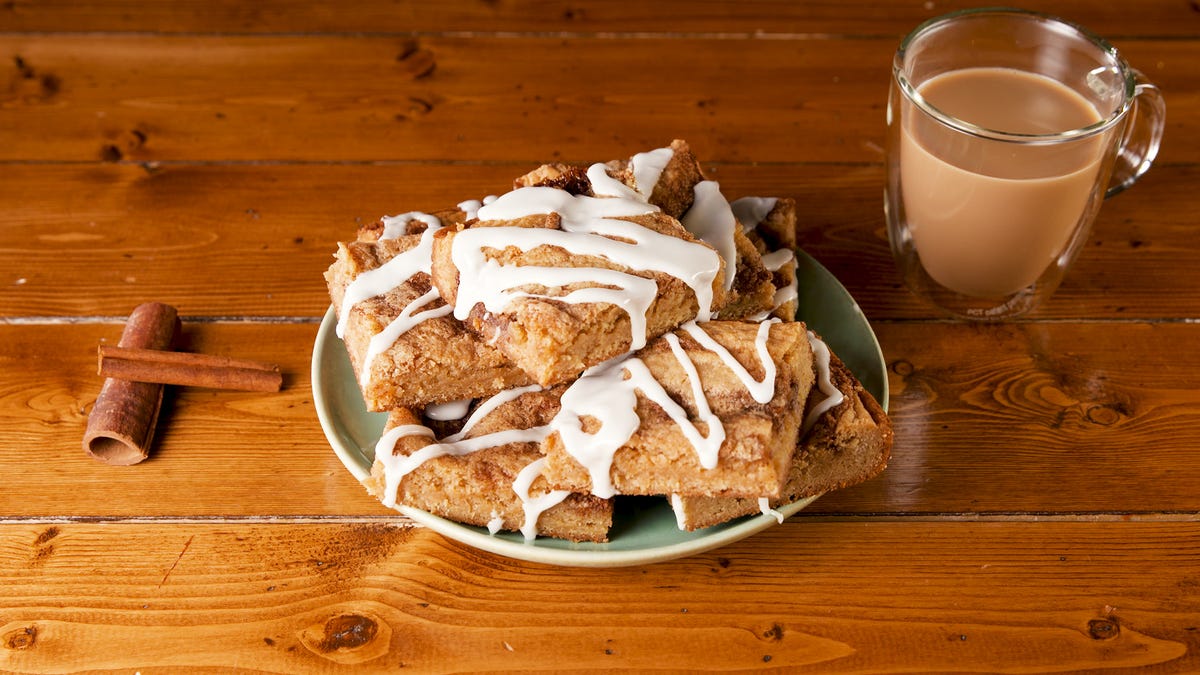 preview for These Cinnamon Roll Blondies Are So Freaking Good