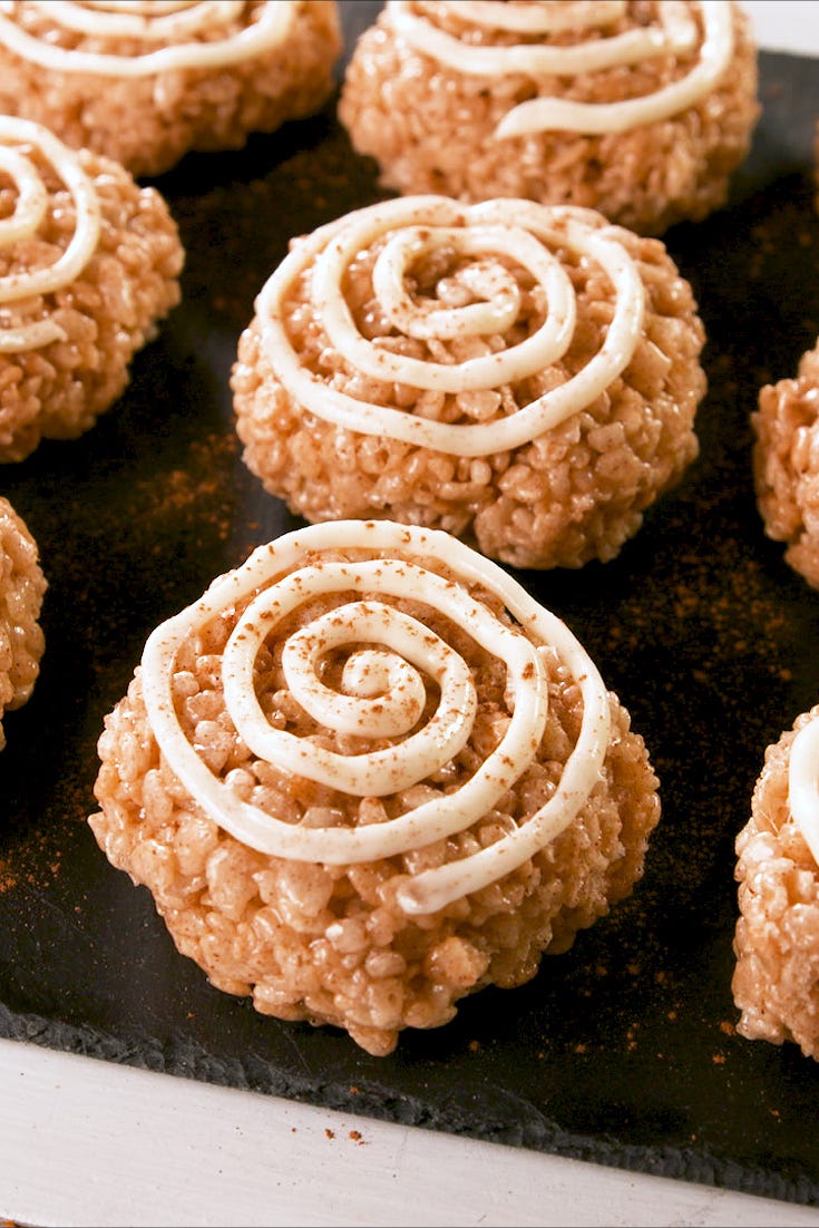 cinnamon roll rice krispies treats