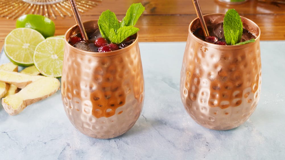 Video player poster image preview for We're Head Over Heels For Frozen Cranberry Ginger-Lime Mule