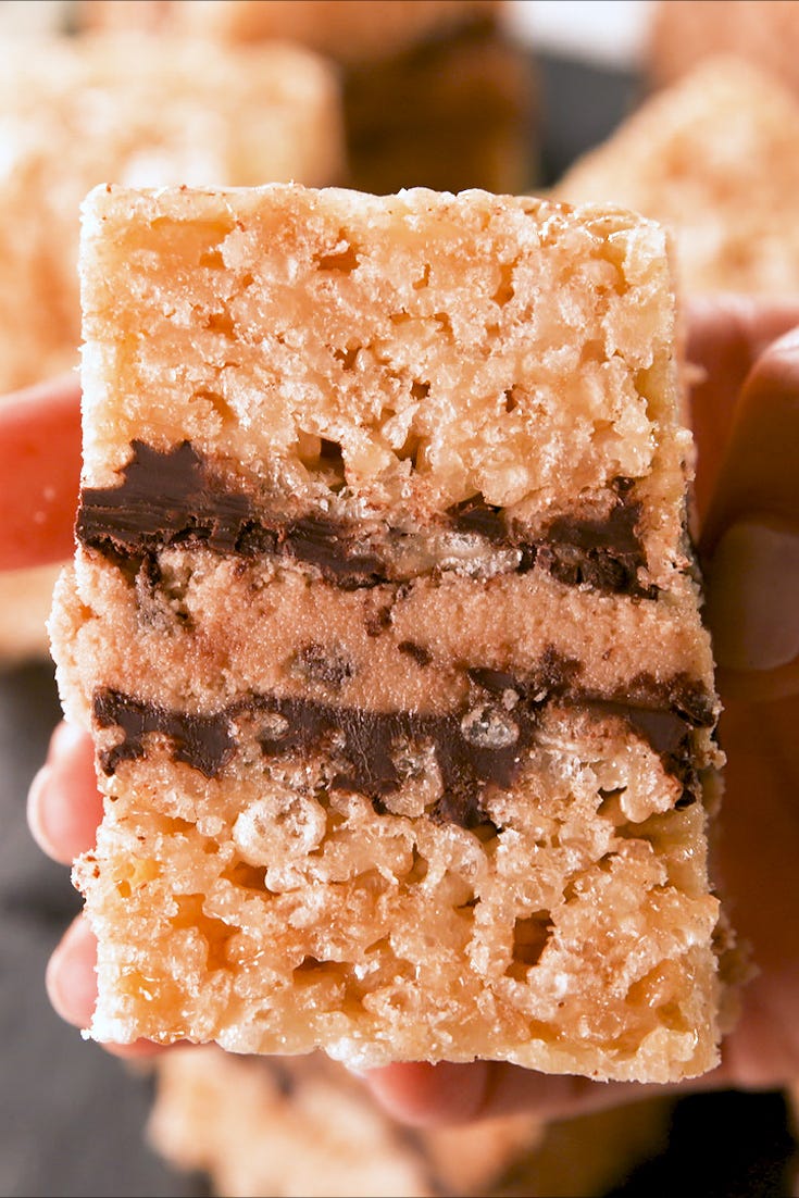 cookie dough rice krispie treats