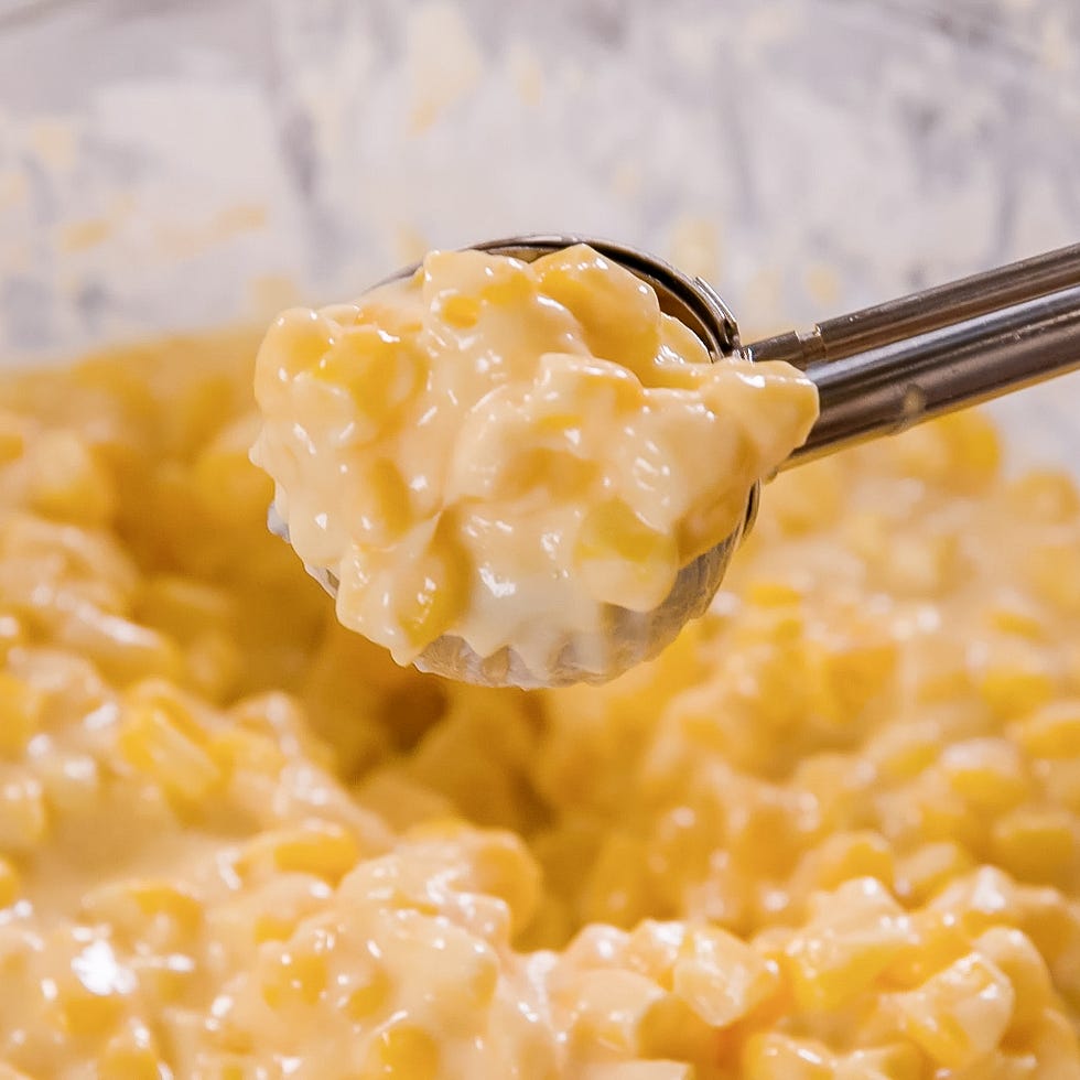 scoop of creamy corn
