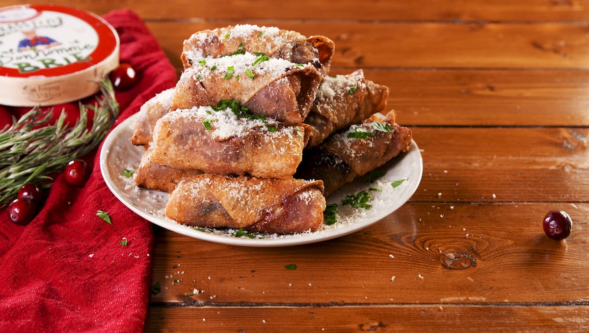 Video player poster image preview for Cranberry Brie Egg Rolls Are The Greatest Holiday App