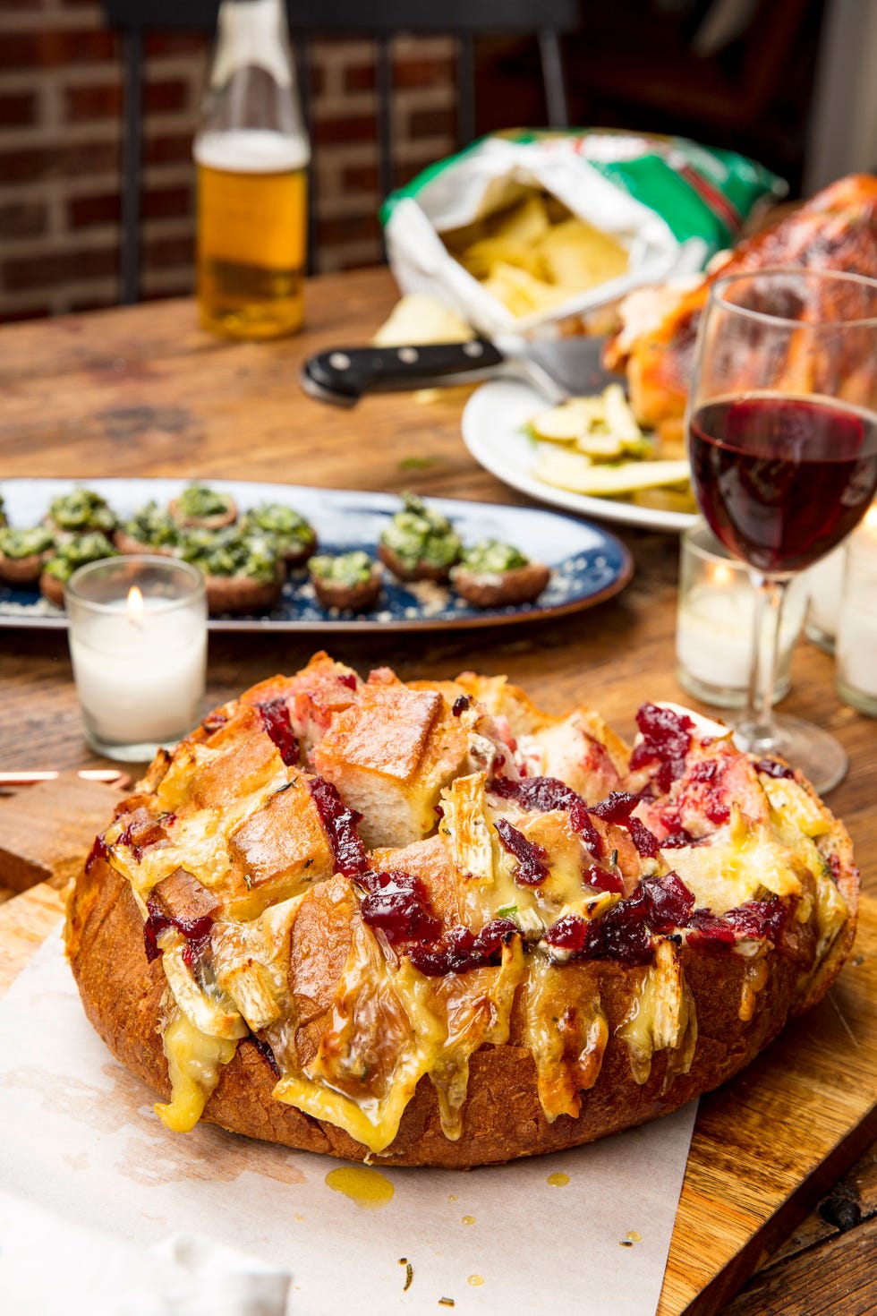 cranberry brie pull apart bread