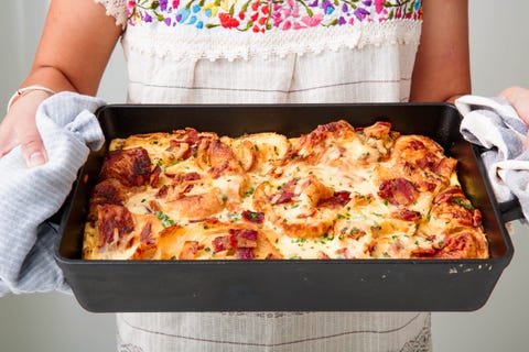 preview for This Cheesy Croissant Casserole Slays All Other Breakfast Bakes