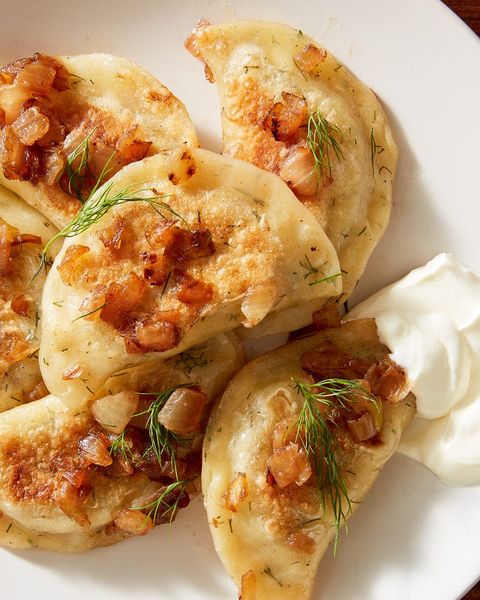 dill and cheddar pierogis