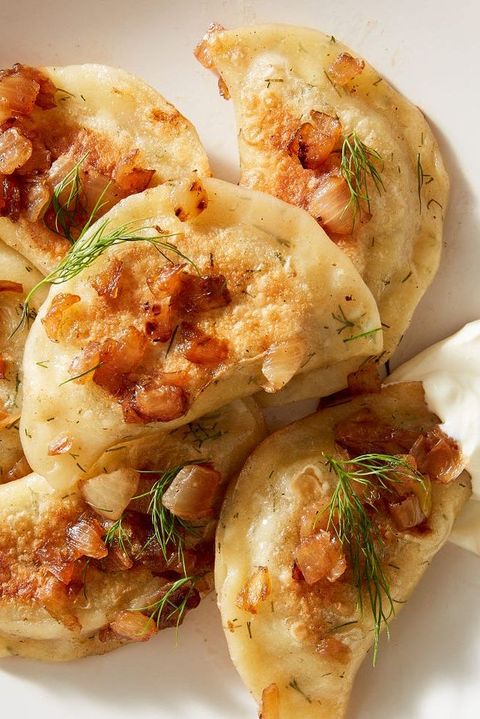 dill and cheddar pierogis