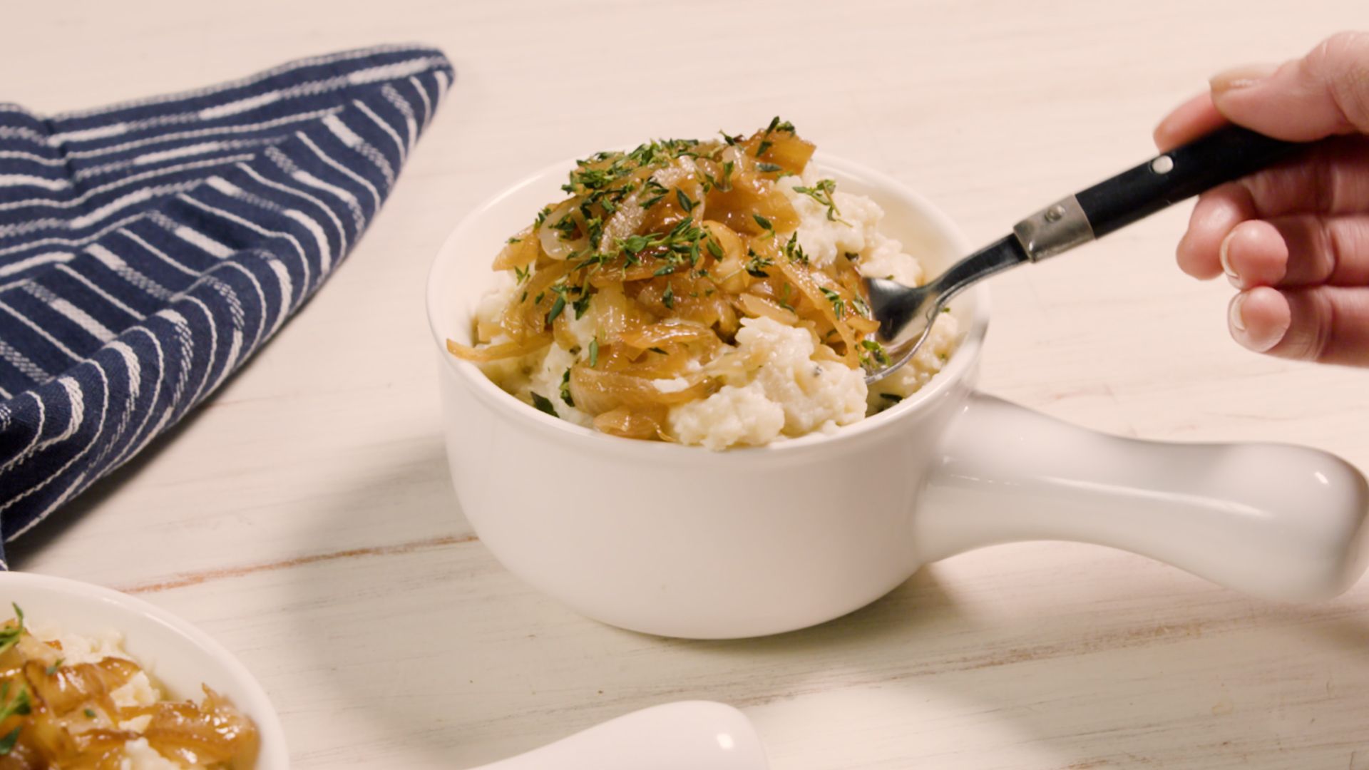 French Onion Smashed Potatoes - Give it Some Thyme