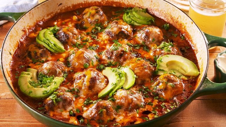 Video player poster image preview for Enchilada Meatballs Are Our Newest Obsession