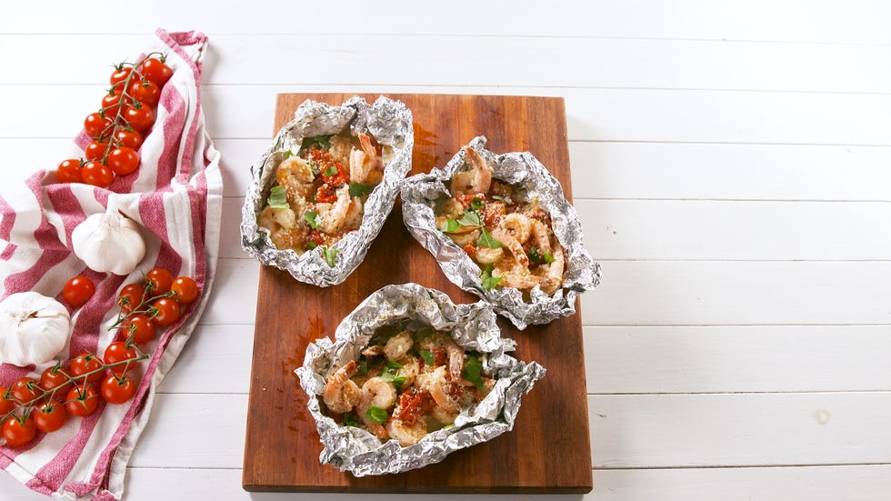 Tuscan Butter Shrimp Foil Packs - Delish.com