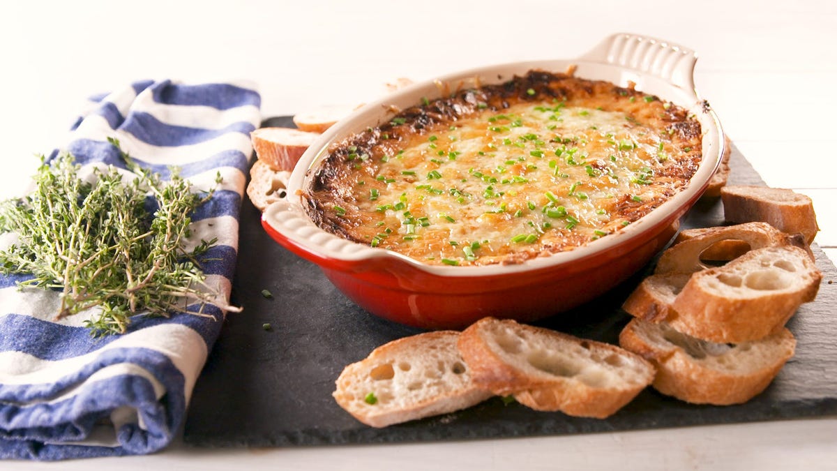 preview for Cheesy French Onion Dip Is The Only Dip That Matters During Football Season