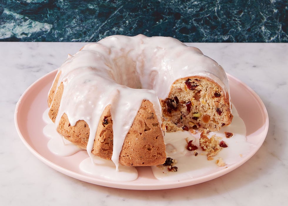 fruit cake with glaze