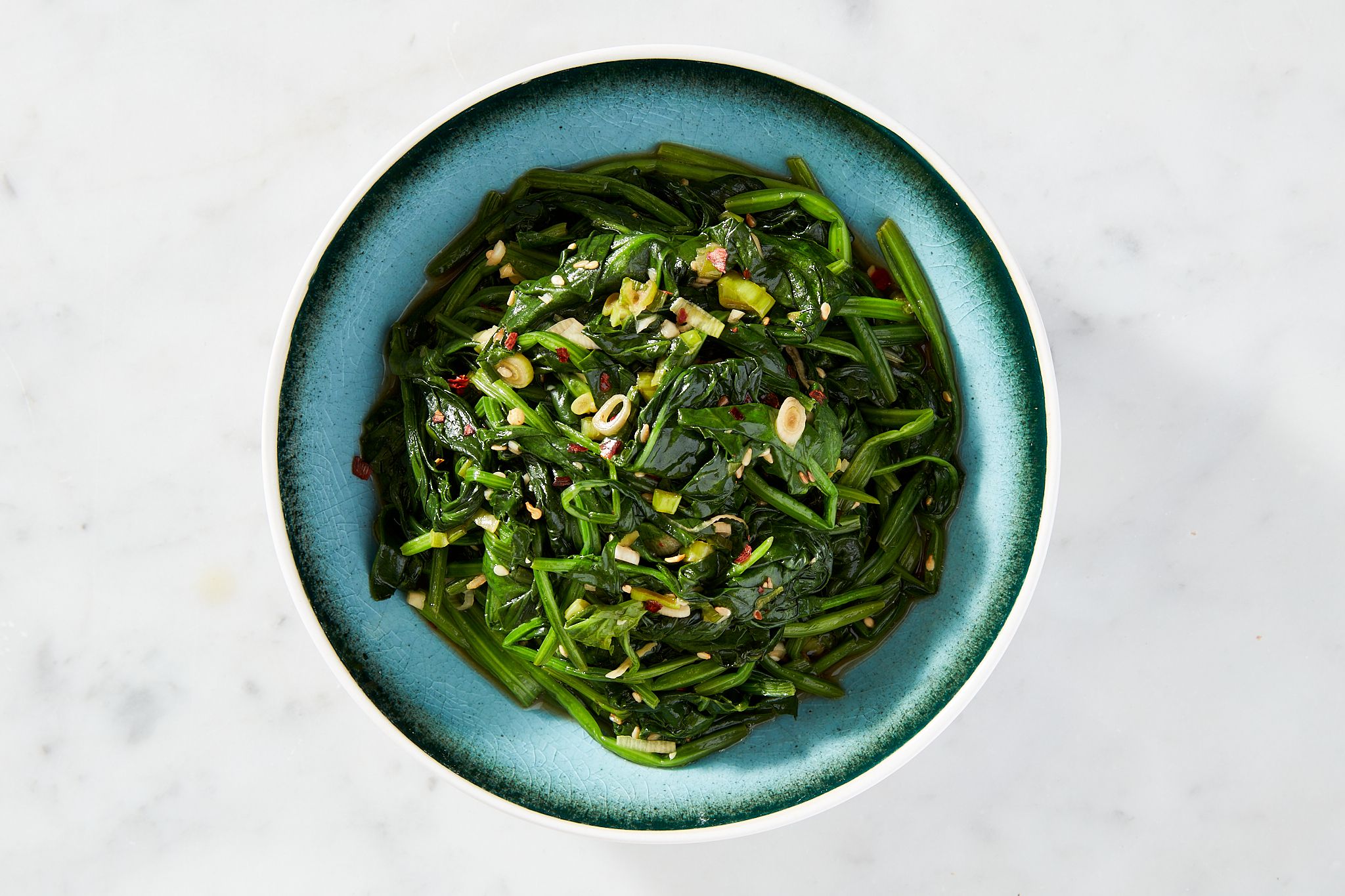 Garlic-Sesame Sautéed Spinach (Sautéed Sigeumchi Namul)