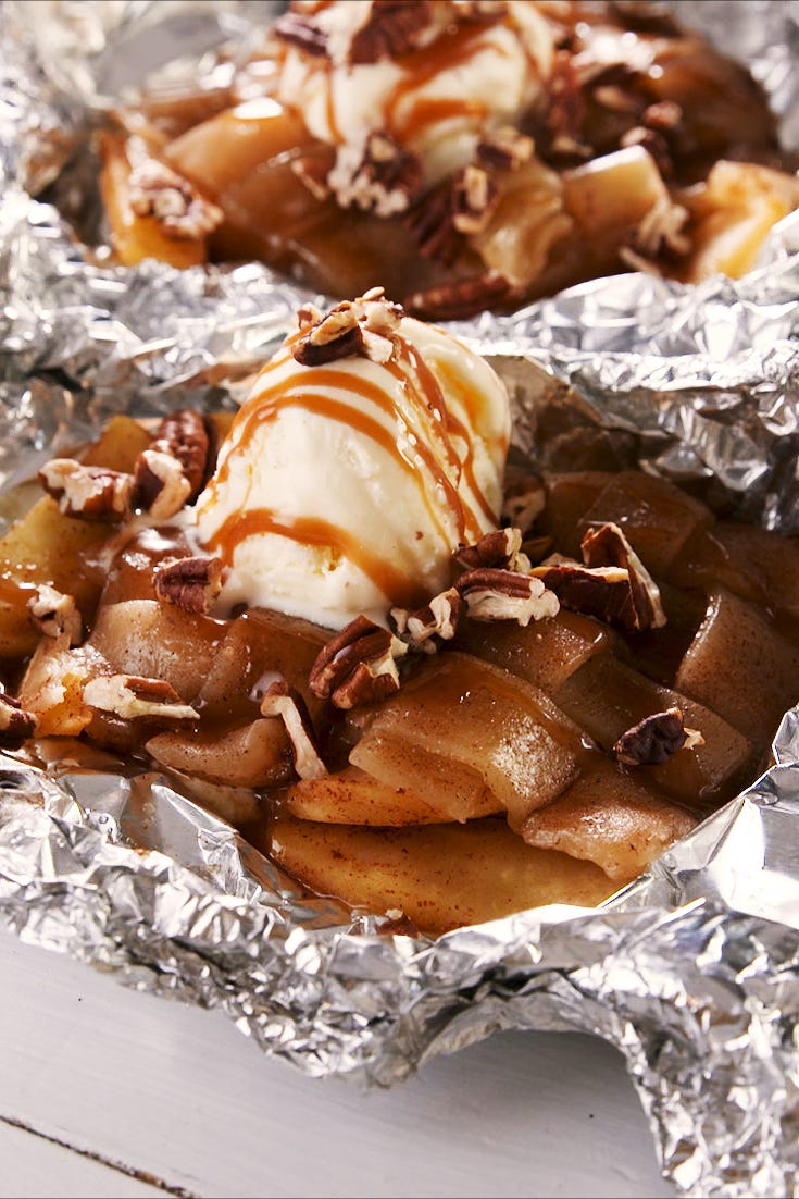 grilled apple pie foil packs