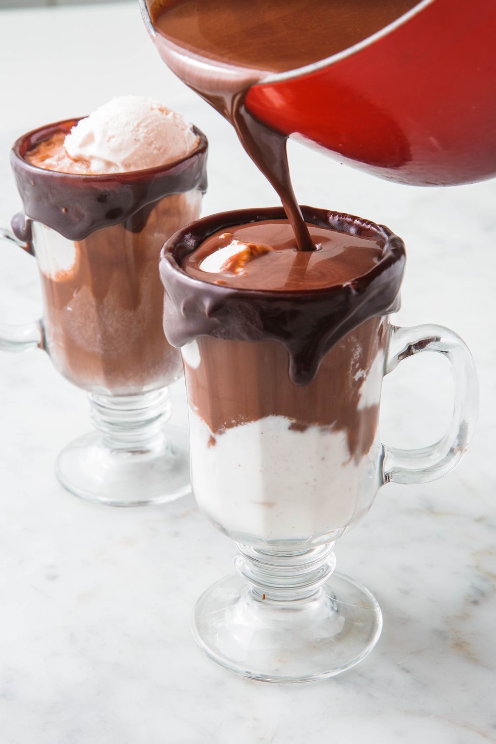 hot chocolate ice cream floats