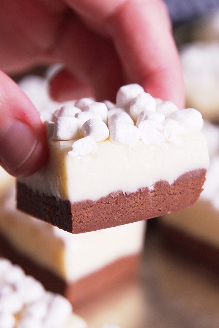 Food, Marshmallow, Cuisine, Dish, Sweetness, Dessert, Fudge, Petit four, Recipe, Hand, 