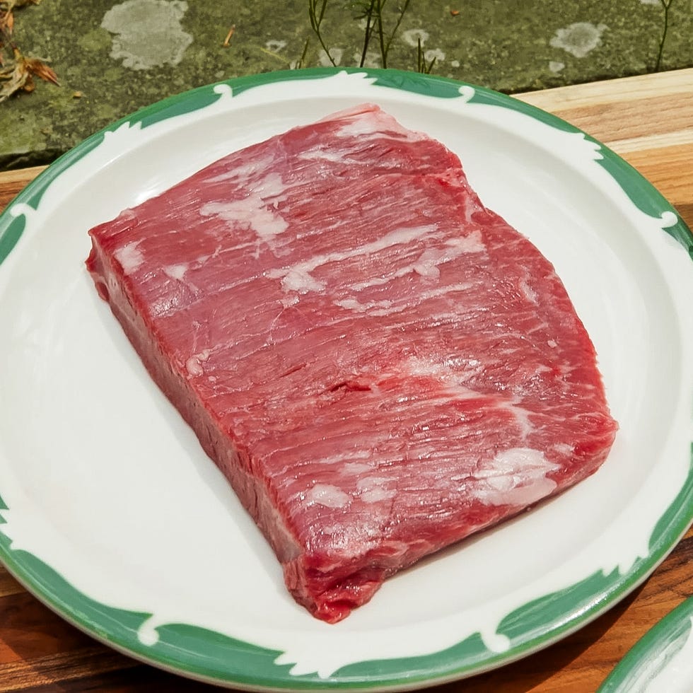 flank steak resting on a plate
