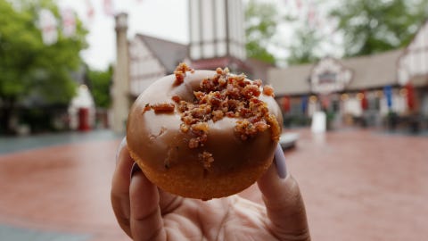 maple bacon donut at busch gardens