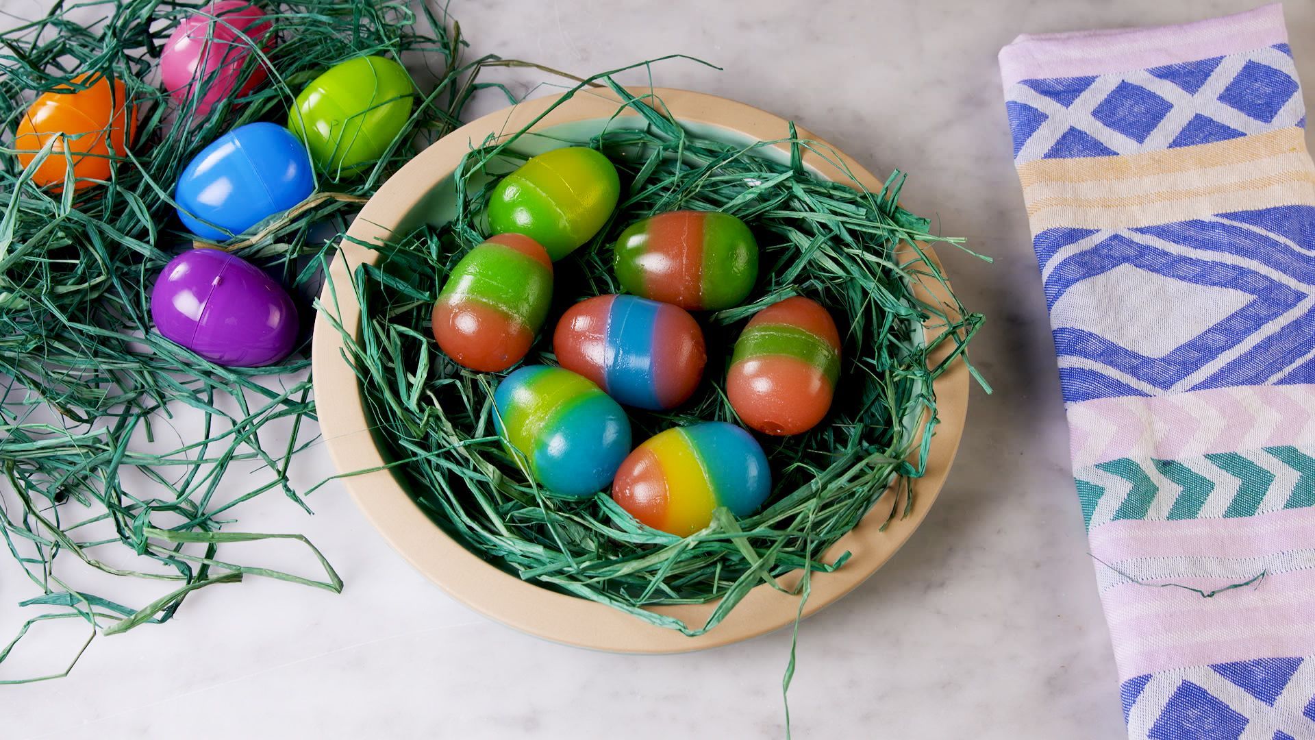 Large Blue Plastic Coated Egg Basket