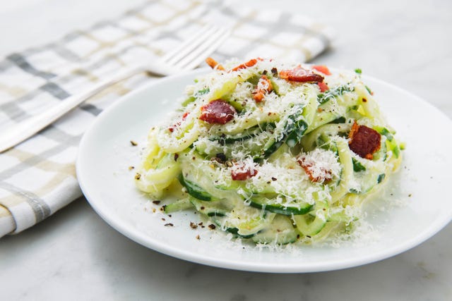 Zoodle Alfredo With Bacon