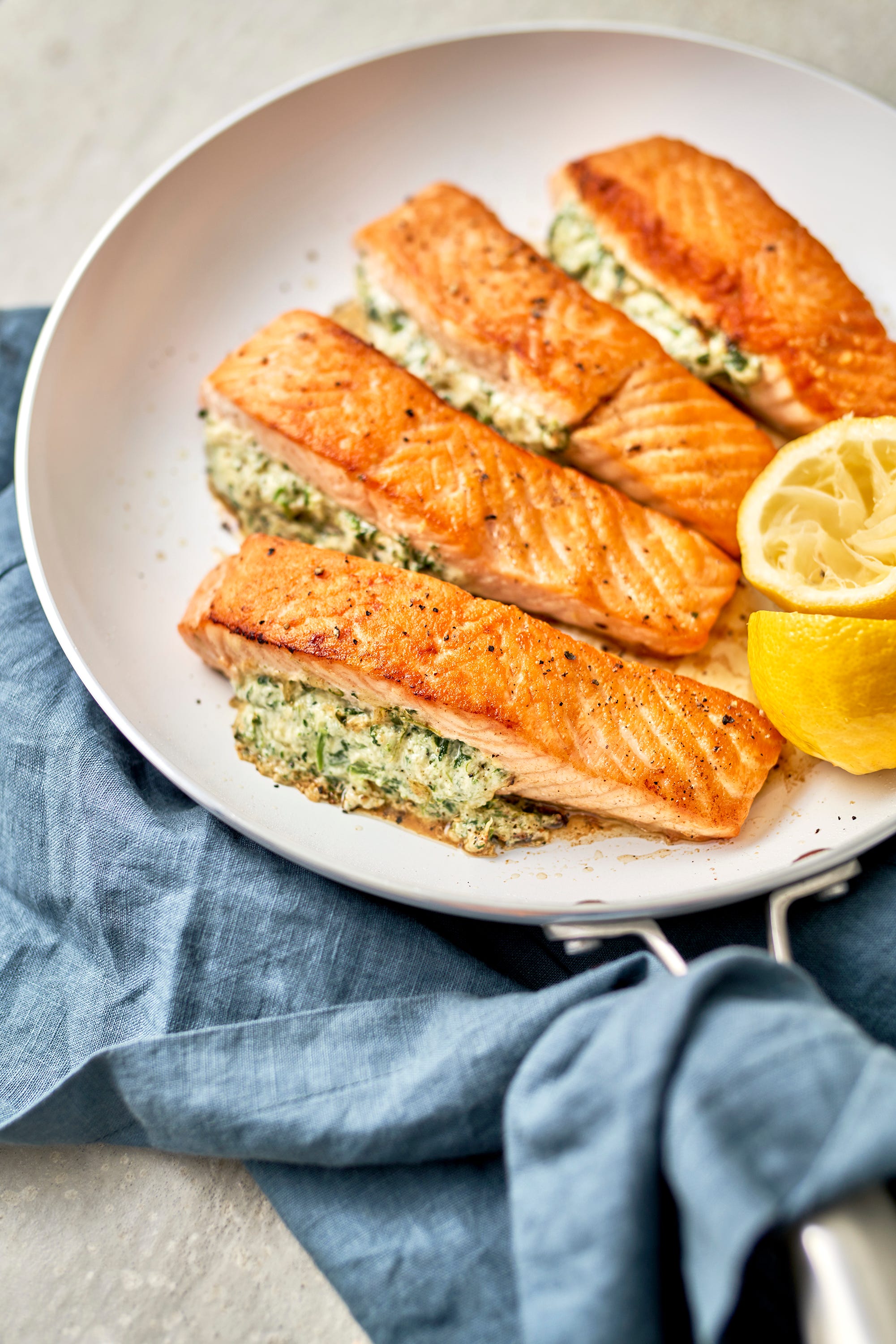 Best Spinach–Stuffed Salmon Recipe — How To Make Spinach–Stuffed Salmon