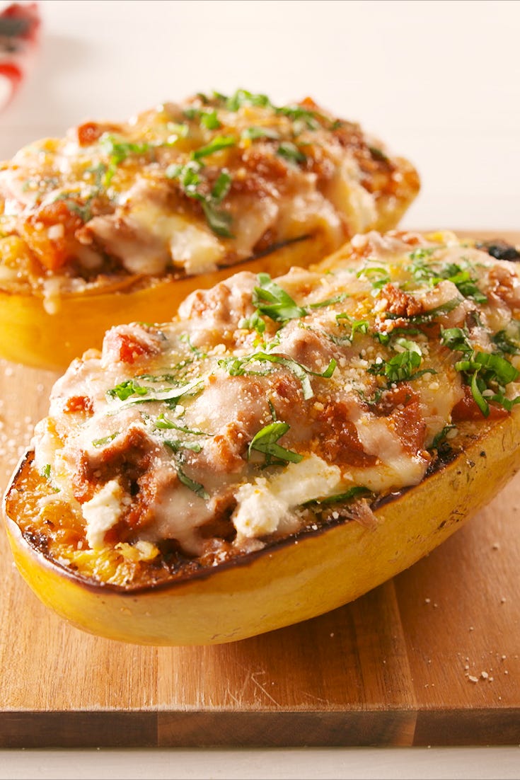 lasagna spaghetti squash boats vertical