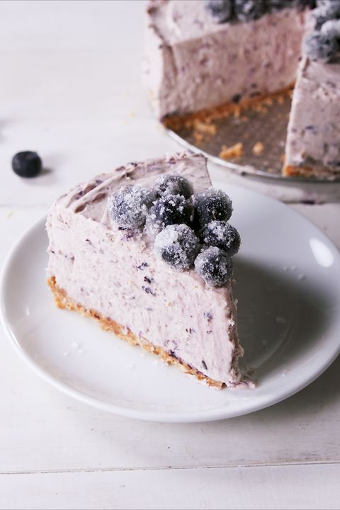 lemon blueberry mousse cake vertical