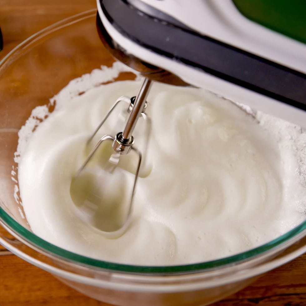 whipping egg whites with a handheld mixer