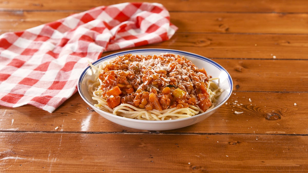 preview for This Super Flavorful Lentil Bolognese Is Surprisingly Hearty