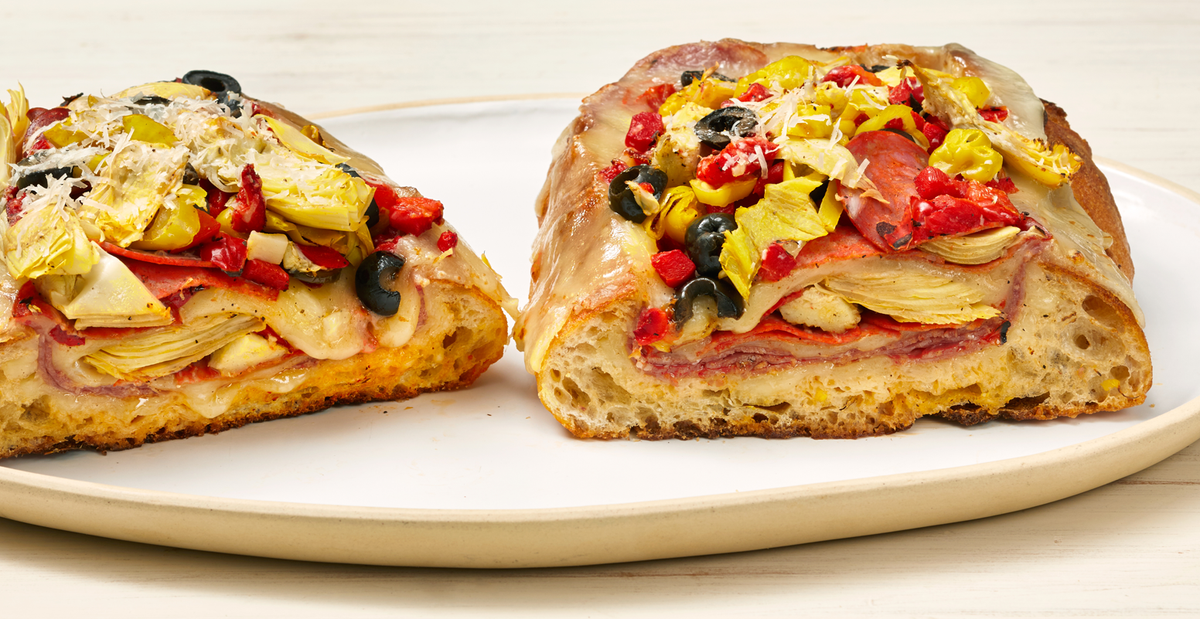 Video player poster image preview for Antipasto Stuffed Cheesy Bread
