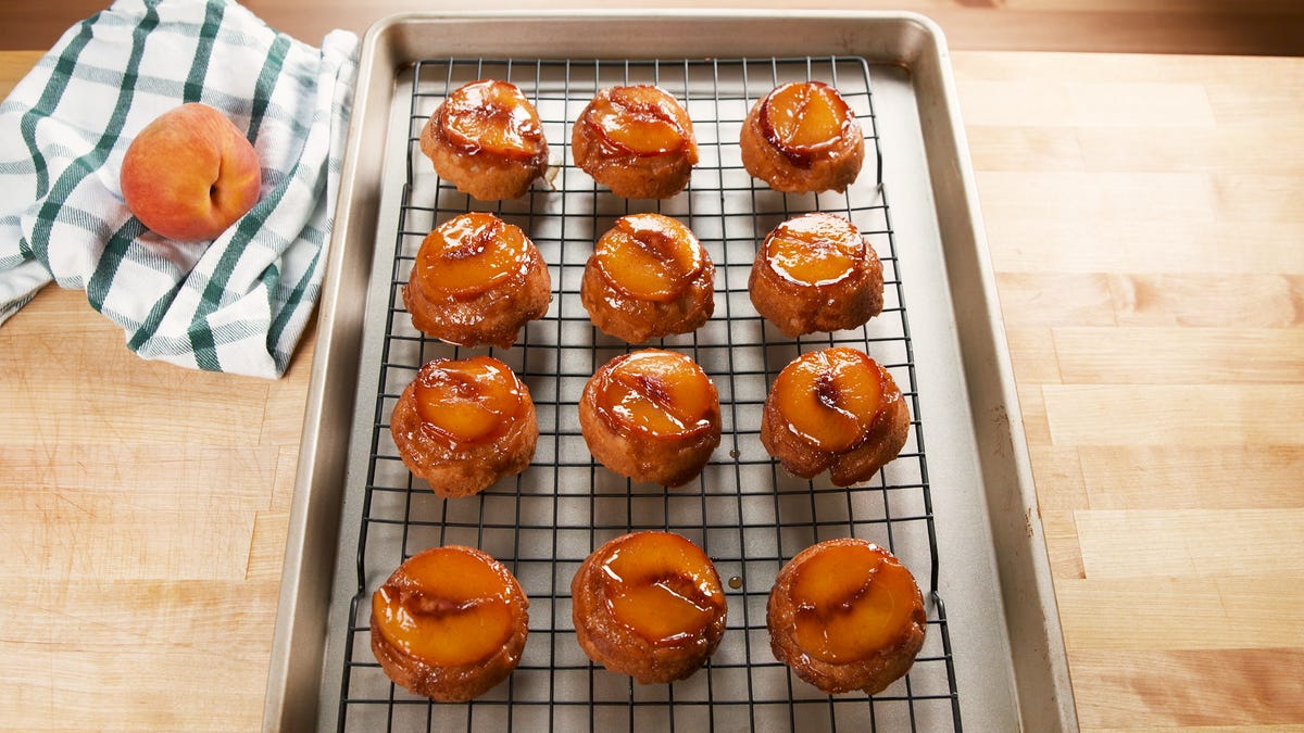 preview for Mini Upside Down Peach Cobblers Are Too Cute To Be True