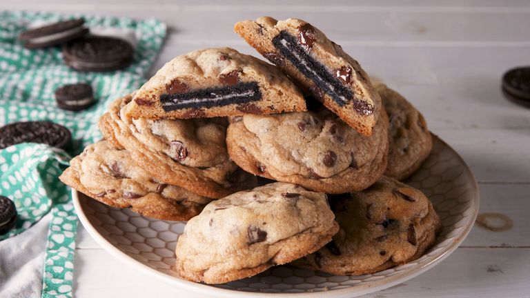 Best Oreo Stuffed Chocolate Chip Cookies Recipe How To Make Oreo Stuffed Chocolate Chip Cookies