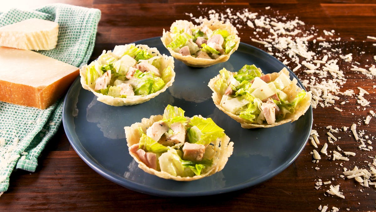 Caesar Salad Parmesan Cups