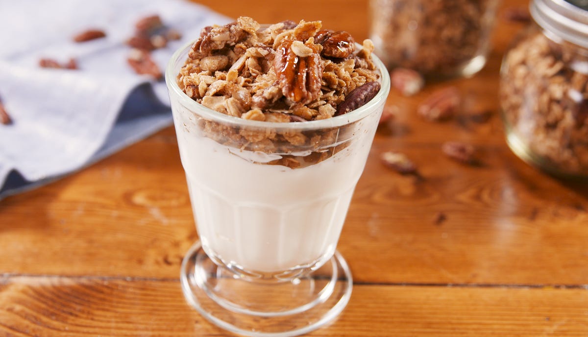 Video player poster image preview for Pecan Pie Granola = The Best Way To Have Dessert For Breakfast
