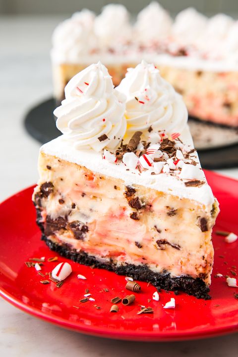 peppermint bark cheesecake vertical — delishcom