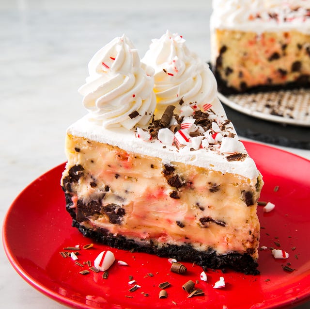 Peppermint Bark Cheesecake horizontal — Delish.com Peppermint Bark Cheesecake horizontal — Delish.com