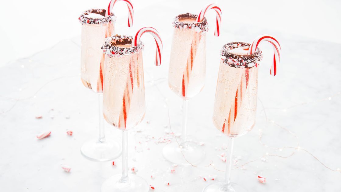 preview for These Peppermint Bark Mimosas Have The MOST Holiday Cheer