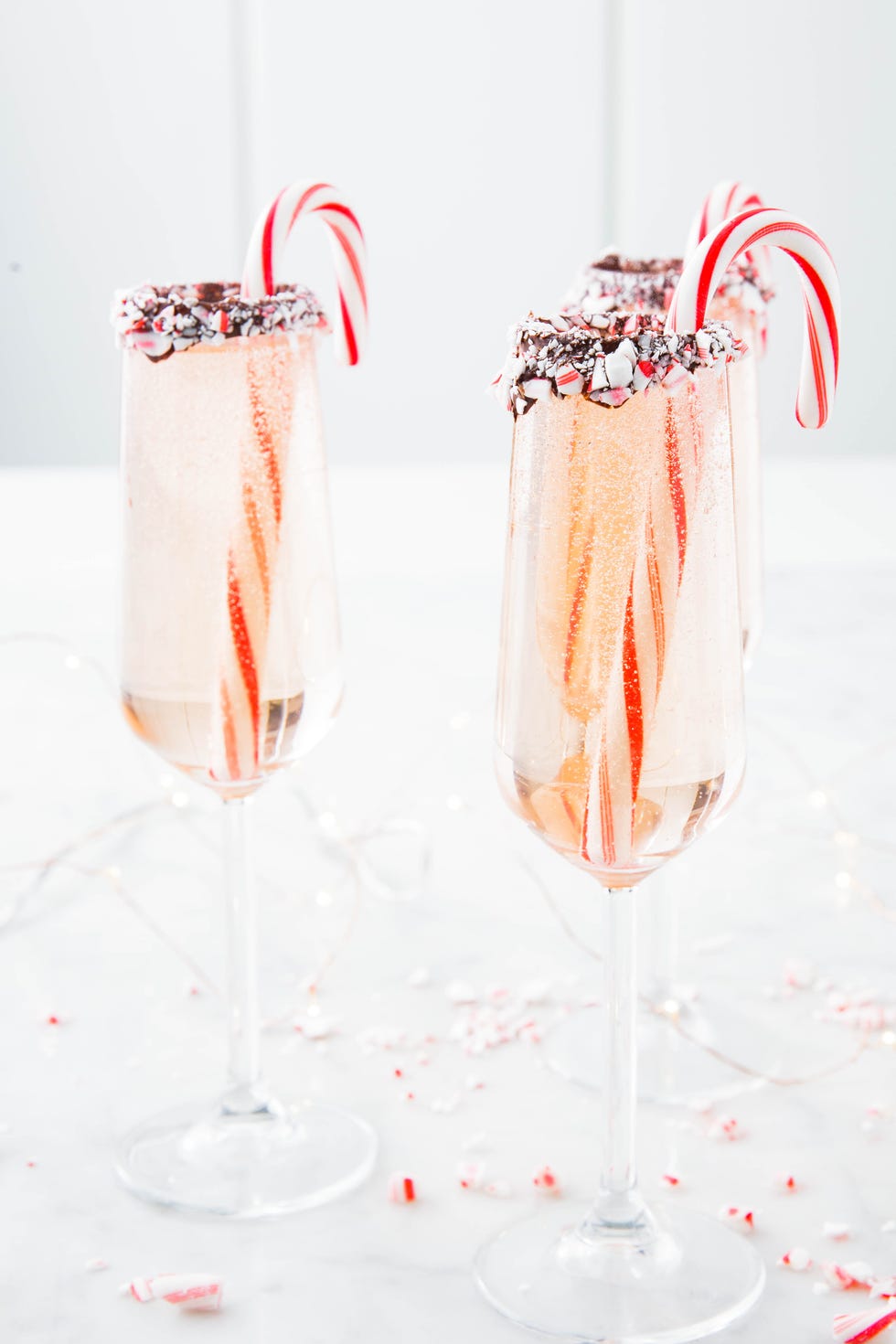 peppermint bark mimosas vertical