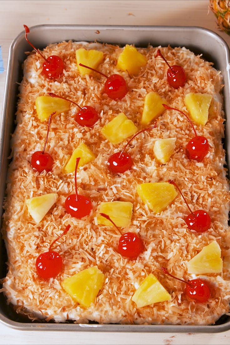 pina colada poke cake