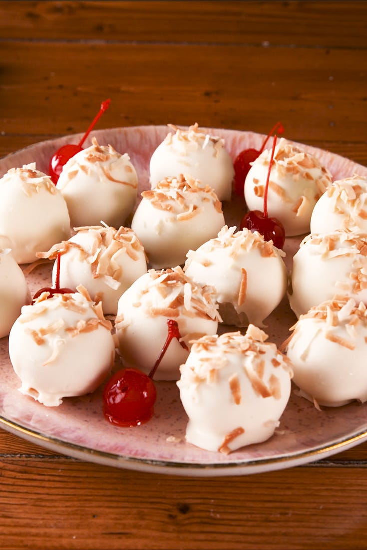 Pina Colada Truffles - Delish.com