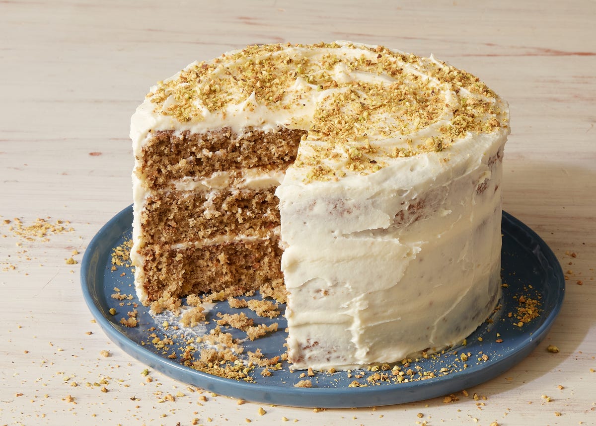 preview for Pistachio Cake With Cream Cheese Frosting Is A 3-Tier Beauty