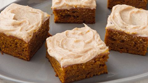 preview for Pumpkin Bars Are The Perfect Vehicle For Cream Cheese Frosting