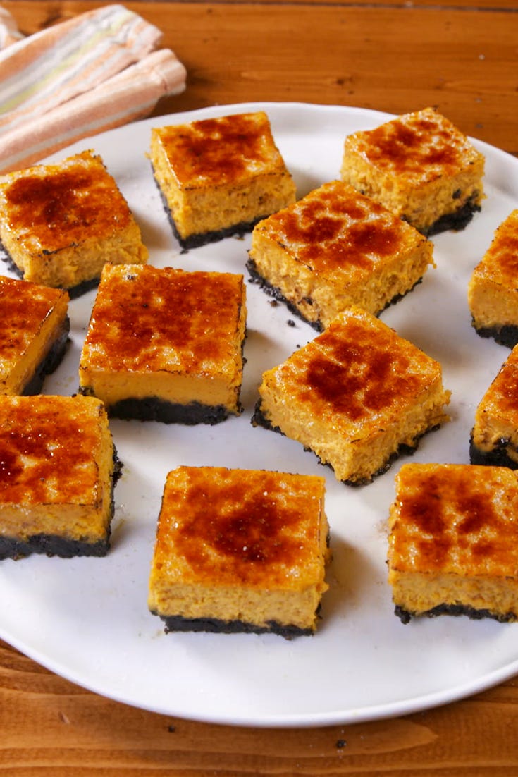 pumpkin crème brûlée cheesecake bars
