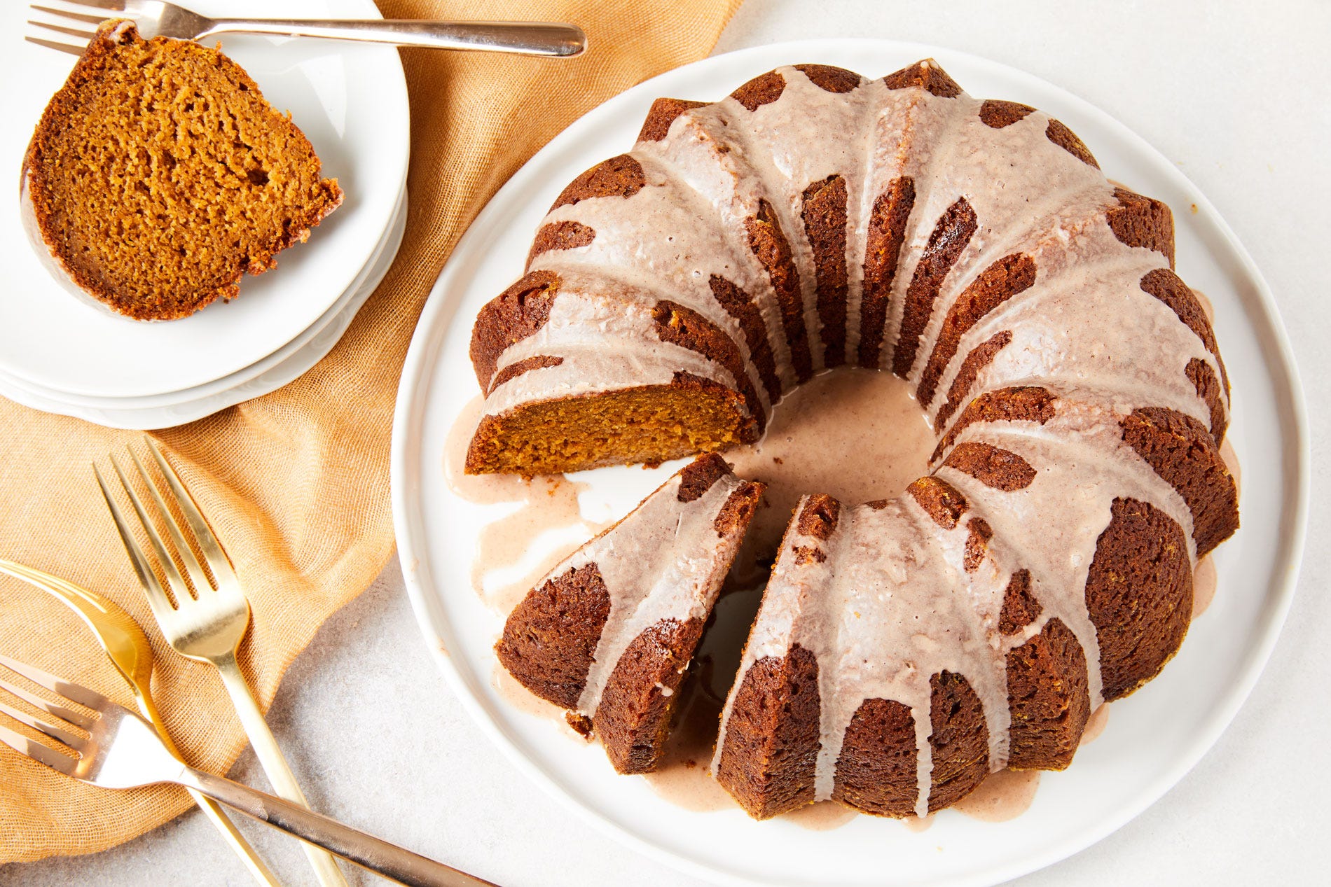 Pumpkin Bundt Cake with Glaze - Lauren's Latest