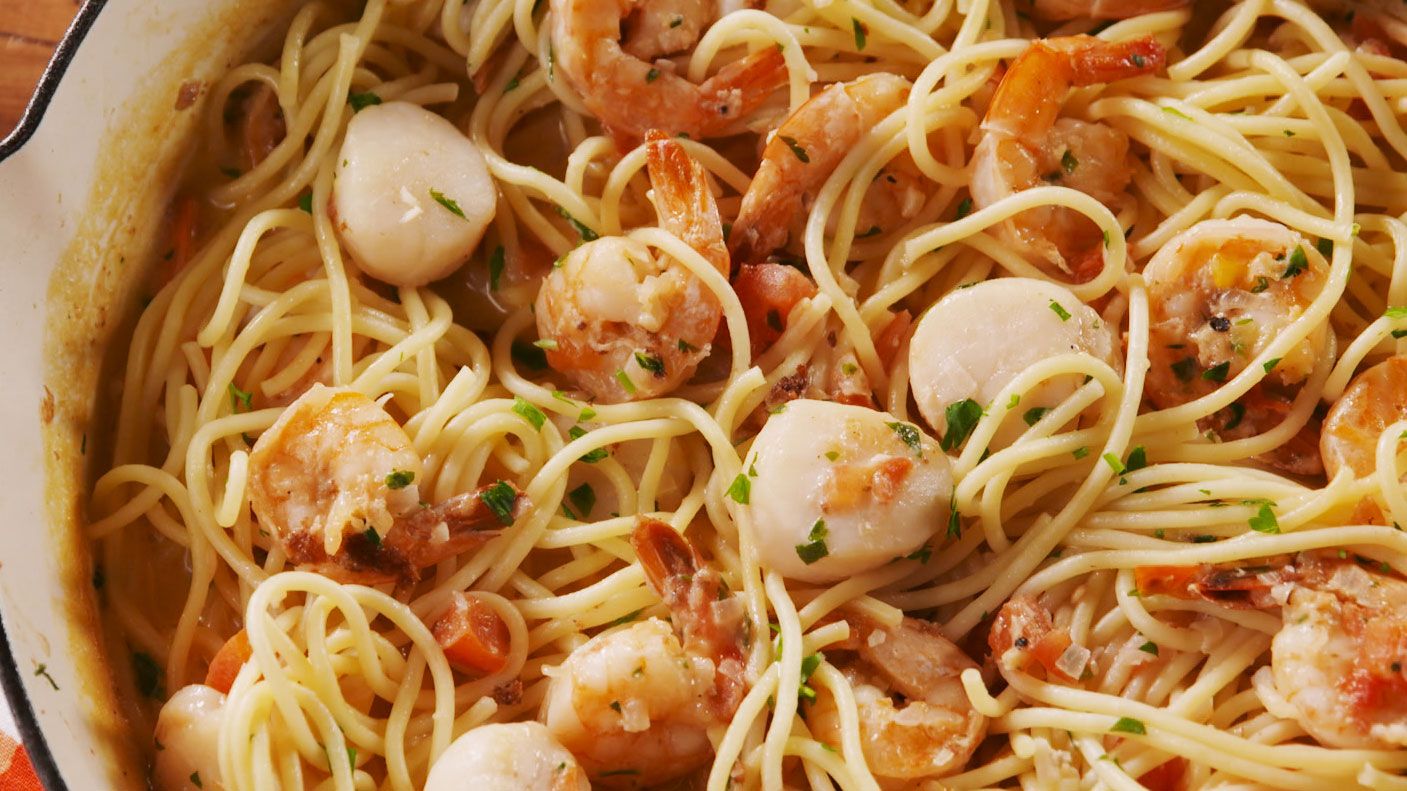 Best Seafood Pasta Recipe How To Make Seafood Pasta With Scallops And Prawns