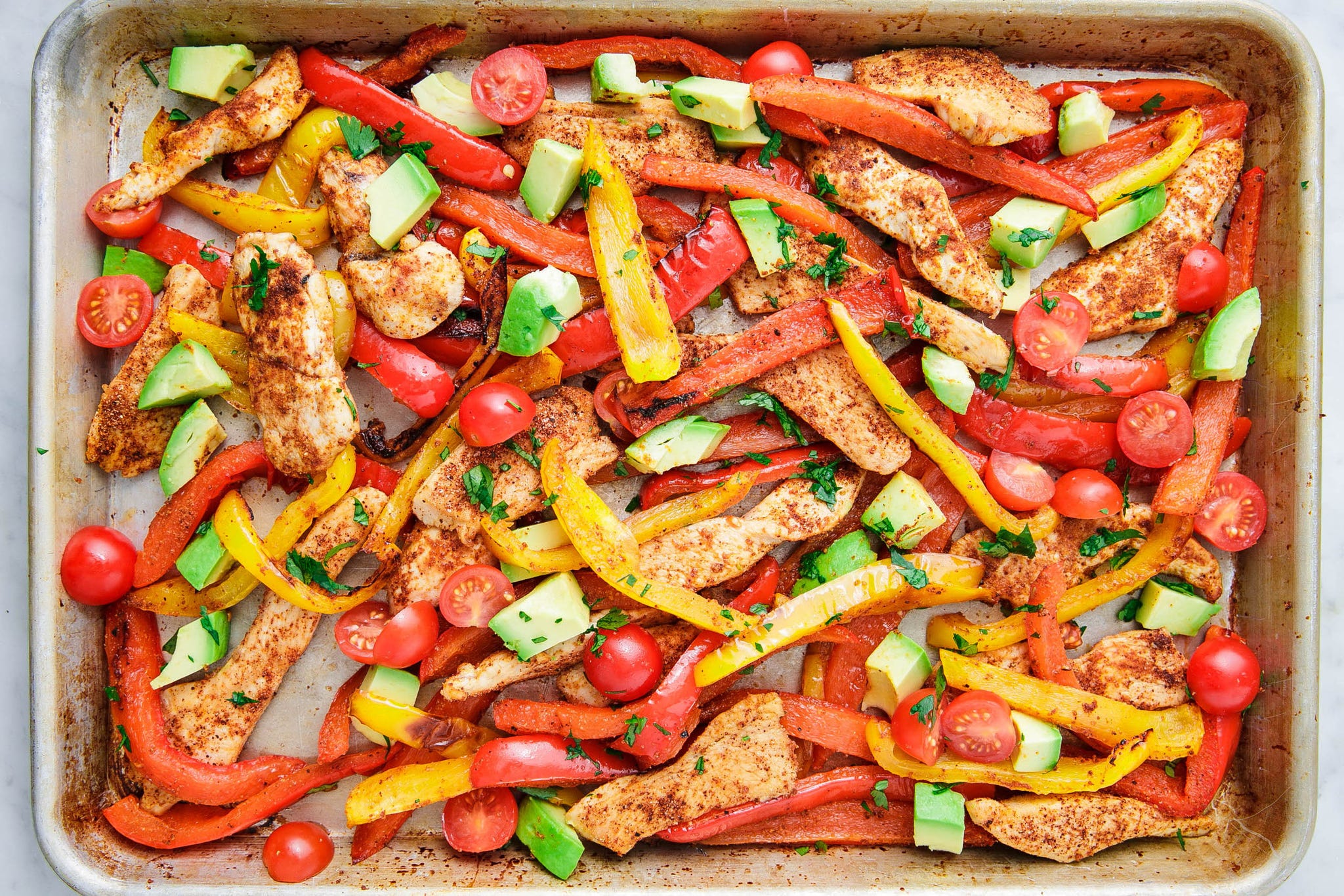 Best One-Tray Chicken Fajitas Recipe - How To Make One-Tray Chicken Fajitas