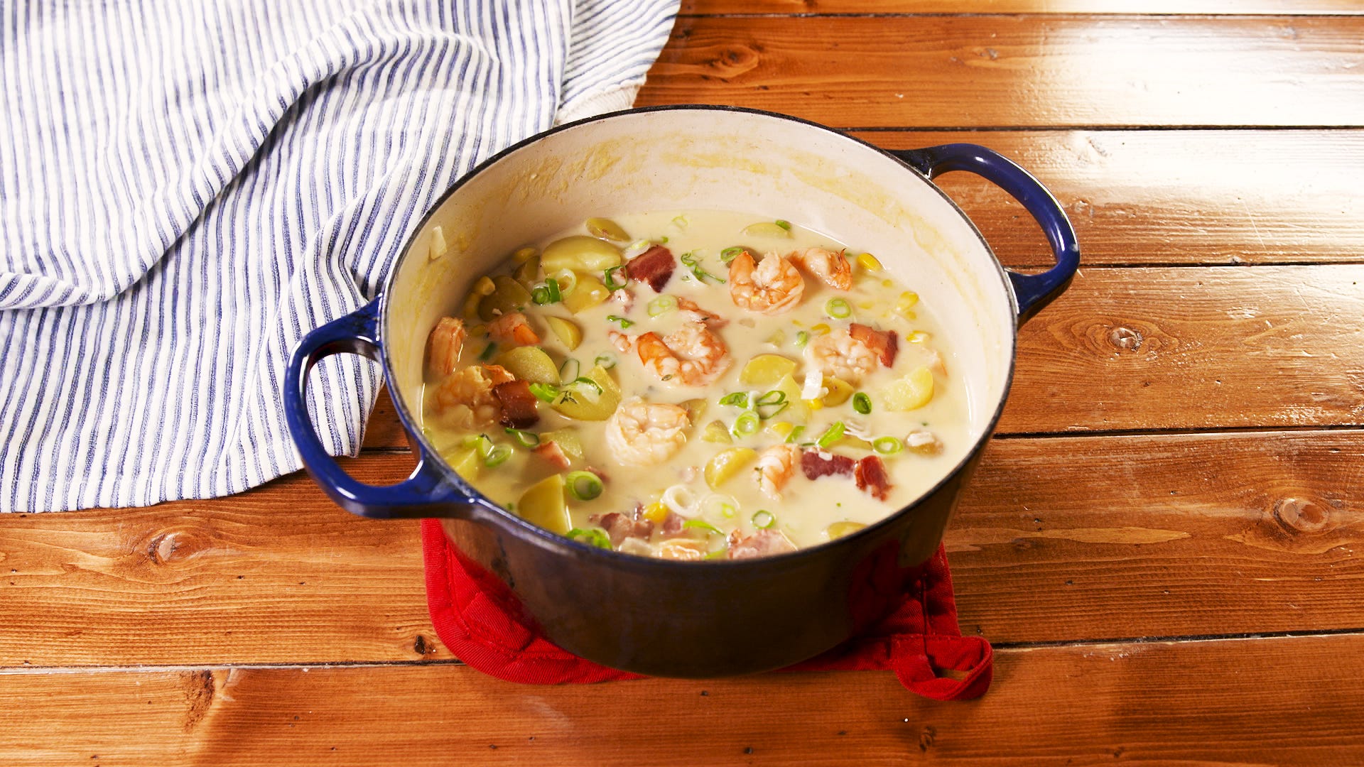 Best Shrimp & Bacon Corn Chowder Recipe - How To Make Shrimp & Bacon